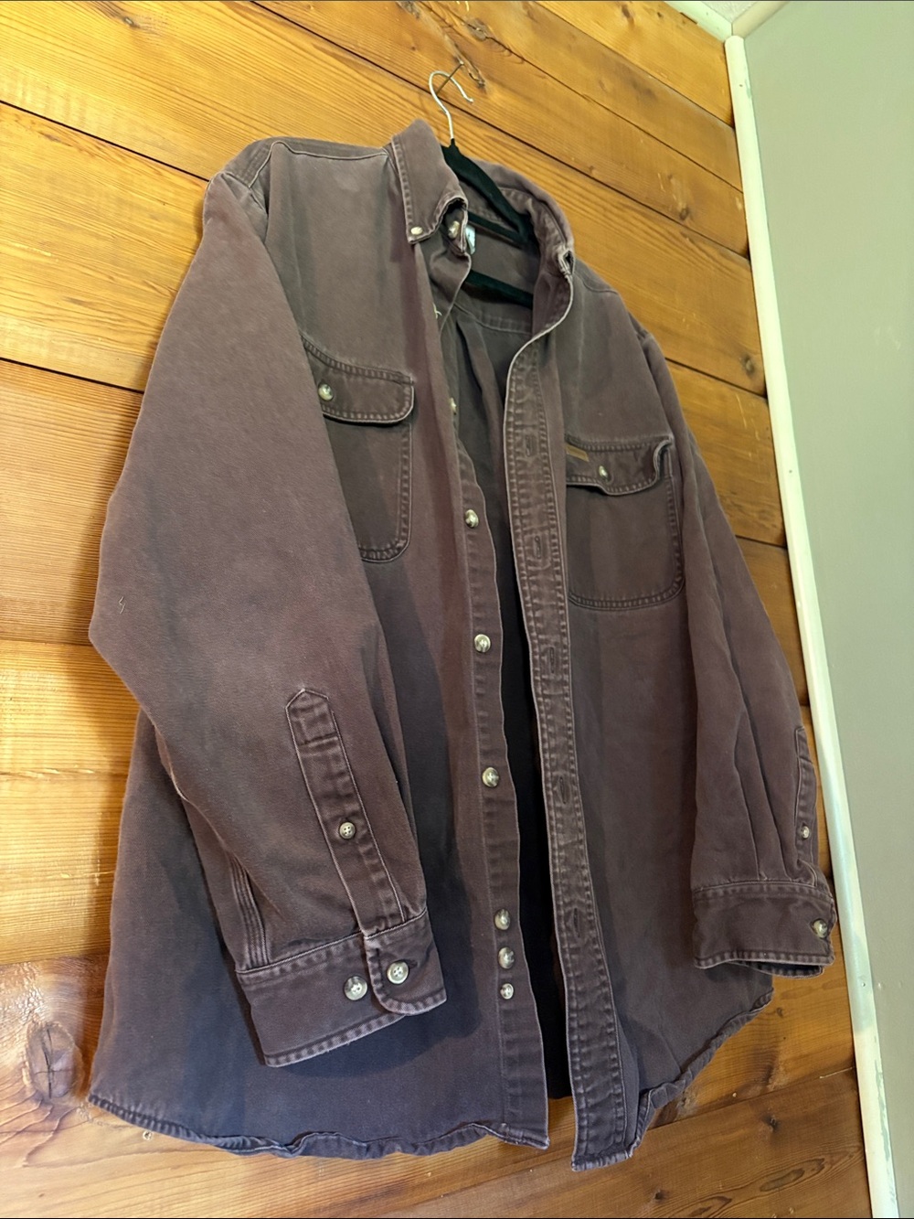 Carhartt S09 DKB (Dark Brown) Work Shirt, 100% Cotton
